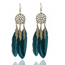 Load image into Gallery viewer, Floral Feather Web Earring