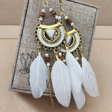 Load image into Gallery viewer, Beaded Feather Earrings