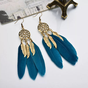 Floral Feather Web Earring
