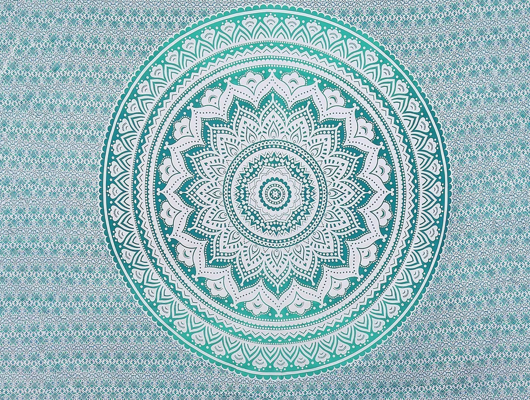 Green Mandala Tapestry