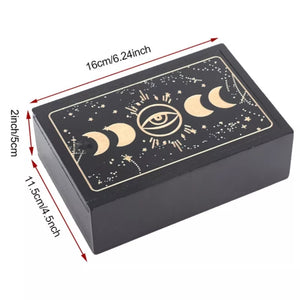 Wooden box tarot card holder