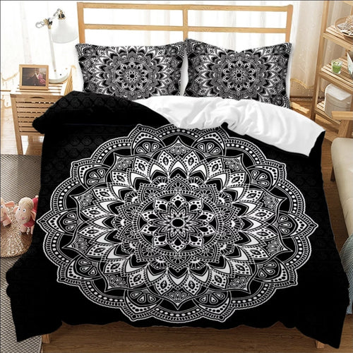Black Lotus Bed Spread Duvet Cover
