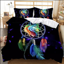 Load image into Gallery viewer, Wolf Dream Catcher Bed Spread Duvet Cover