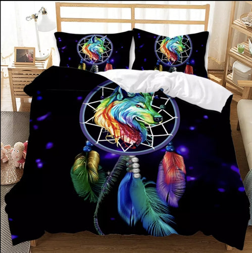 Wolf Dream Catcher Bed Spread Duvet Cover